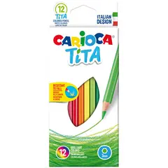 Карандаши цветные пластиковые Carioca &quot;Tita&quot;, 12цв., заточен., картон, европодвес, фото 1
