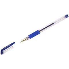Ручка гелевая OfficeSpace синяя, 0,5мм, грип, фото 1