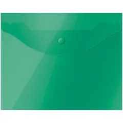 Папка-конверт на кнопке OfficeSpace А5 (190*240мм), 150мкм, полупрозрачная, зеленая, фото 1