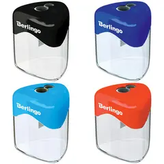 Точилка пластиковая Berlingo &quot;Double&quot;, 2 отверстия, контейнер, ассорти, фото 1