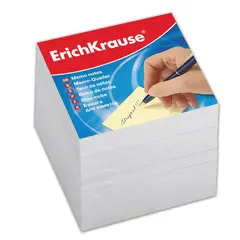 Блок для записей ERICH KRAUSE непроклеенный, куб 9х9х9 см, белый, белизна 95-98%, 4454, фото 1