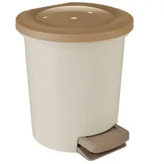 Ведро-контейнер для мусора (урна) Svip &quot;Ориджинал&quot;,  6л, с педалью, круглое, пластик,кофейного цвета, фото 1