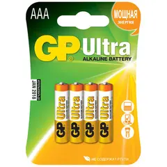 Батарейка GP Ultra AAA (LR03) 24AU алкалиновая BC4, фото 1