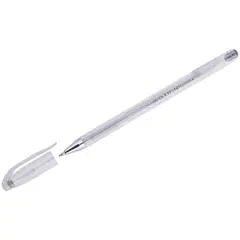 Ручка гелевая Crown &quot;Hi-Jell Metallic&quot; серебро металлик, 0,7мм, фото 1