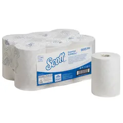 Полотенца бумажные в рулонах Kimberly-Clark &quot;Scott Essential Slimroll&quot;, 1-слойные, 190м/рул, белые, фото 1