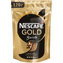 Кофе растворимый Nescafe &quot;Gold. Barista&quot;, сублимированный, с молотым, мягкая упаковка, 120г, фото 1