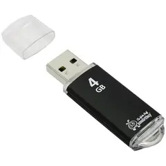 Память Smart Buy &quot;V-Cut&quot;   4GB, USB 2.0 Flash Drive, черный (металл.корпус), фото 1