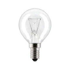 Лампа накаливания PHILIPS P45 CL E14, 60 Вт, шарообразная, прозрачная, колба d = 45 мм, цоколь E14, 066992, фото 1