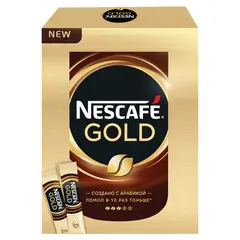 Кофе молотый в растворимом NESCAFE &quot;Gold&quot;, сублимированный, 20 пакетов по 2 г (упаковка 40 г), 11337476, фото 1