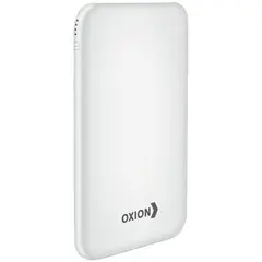Внешний аккумулятор Oxion PowerBank UltraThin 10000mAh, Li-pol, soft-touch, индикатор, фонарь, белый, фото 1