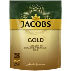 Кофе растворимый Jacobs &quot;Gold&quot;, сублимированный, мягкая упаковка, 140г, фото 1