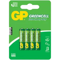 Батарейка GP Greencell AAA (R03) 24S солевая, BL4, фото 1