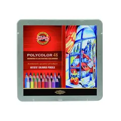 Карандаши цветные художественные Koh-I-Noor &quot;Polycolor&quot; 48цв., заточен., метал. пенал, фото 1