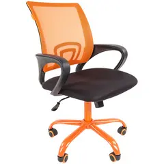 Кресло оператора Chairman 696 Cmet, ткань черная/сетка оранжевая, механизм качания, фото 1