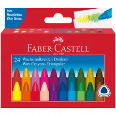Мелки восковые Faber-Castell, 24 цв., трехгранные, картонная упаковка, фото 1