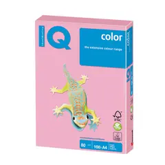 Бумага IQ color, А4, 80 г/м2, 100 л., пастель, розовая, PI25, фото 1