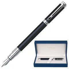 Ручка подарочная перьевая WATERMAN &quot;Perspective Black CT&quot;, черный лак, никеле-палладиевое покрытие деталей, синяя, S0830660, фото 1