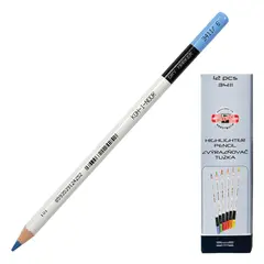 Текстовыделитель-карандаш сухой KOH-I-NOOR, ГОЛУБОЙ, линия 3-3,8 мм, 3411006008KS, фото 1