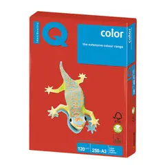 Бумага IQ color БОЛЬШОЙ ФОРМАТ (297х420 мм), А3, 120 г/м2, 250 л., интенсив, кораллово-красная, CO44, фото 1