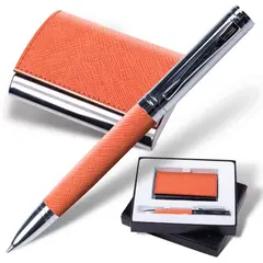 Набор GALANT &quot;Prestige Collection&quot;: ручка, визитница, оранжевый, &quot;фактурная кожа&quot;, подарочная коробка, 141375, фото 1