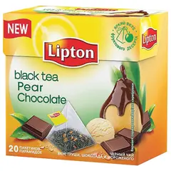 Чай LIPTON (Липтон) &quot;Pear Chocolate&quot;, черный с грушей, шоколадом и мороженым, 20 пирамидок по 1,6 г, 21187947, фото 1