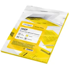 Бумага цветная OfficeSpace deep А4, 80г/м2, 50л. (желтый), фото 1