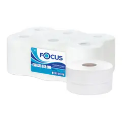 Бумага туалетная Focus Mini Jumbo, 2 слойн, 170 м/рул, тиснение, цвет белый, фото 1