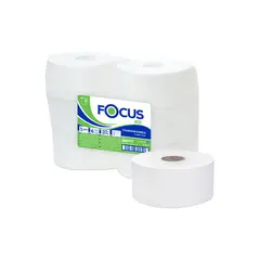 Бумага туалетная Focus Eco Jumbo, 1 слойн, 525 м/рул, тиснение, цвет белый, фото 1