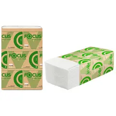 Полотенца бумажные лист Focus Eco (V-сл) 1 слойн., 200 л/пач, 23*20, 5 см,белые, фото 1