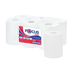 Полотенца бумажные в рулонах Focus Jumbo, 2-слойные, 125 м/рул, ЦВ, белые, фото 1