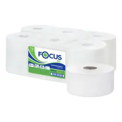 Бумага туалетная Focus Eco Jumbo, 1 слойн, 450 м/рул, тиснение, цвет белый, фото 1