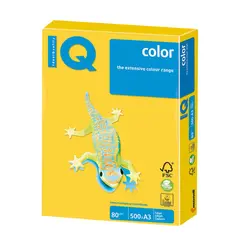 Бумага IQ color БОЛЬШОЙ ФОРМАТ (297х420 мм), А3, 80 г/м2, 500 л., интенсив, ярко-желтая, IG50, фото 1