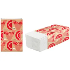 Полотенца бумажные лист Focus Premium (V-сл), 2 слойн., 200 л/пач, 23*20, 5см, белые, фото 1