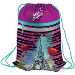 Мешок для обуви Berlingo &quot;Mon amour&quot;, 410*490мм, световозвращающая лента, 1 отд., карман на молнии, фото 1