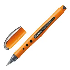 Ручка-роллер STABILO &quot;Worker&quot;, ЧЕРНАЯ, оранжевый корпус, &quot;soft-touch&quot;, узел 0,7 мм, линия письма 0,5 мм, 2018/41, фото 1