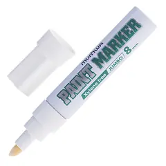 Маркер-краска лаковый (paint marker) MUNHWA &quot;Jumbo&quot;, 8 мм, БЕЛЫЙ, нитро-основа, алюминиевый корпус, JPM-05, фото 1