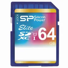 Карта памяти SDXC, 64 GB, SILICON POWER Elite, UHS-I U1, 85 Мб/сек. (class 10), SP064GBSDXAU1V1, фото 1