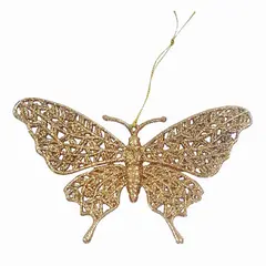 Украшение елочное подвесное &quot;Золотая бабочка&quot;, 16,7х10 см, пластик, 75075, фото 1