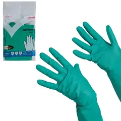 Перчатки хозяйственные нитриловые VILEDA, универсальные, антиаллергенные, размер XL (очень большой), зеленые, 102592, фото 1