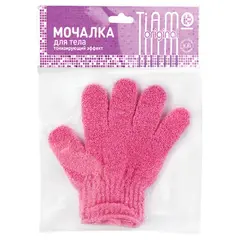 Мочалка перчатка для тела, нейлон, 14 г (1х18х25 см), розовая, &quot;Массаж&quot;, TIAMO &quot;Original&quot;, 7738, фото 1