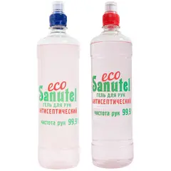 Гель для рук антисептический EcoSanutel, с витамином Е и Алоэ Вера , 1л, фото 1