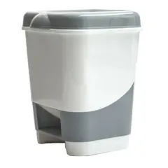 Ведро-контейнер для мусора (урна) OfficeClean, 20л, с педалью, пластик, серое, фото 1