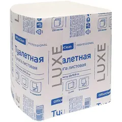 Бумага туалетная листовая OfficeClean Professional (V-сложение) 2-слойная, 250лист/пач, белая, фото 1