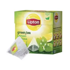 Чай LIPTON (Липтон) &quot;Green Lemon Melissa&quot;, зеленый, 20 пирамидок по 2 г, 21187930, фото 1