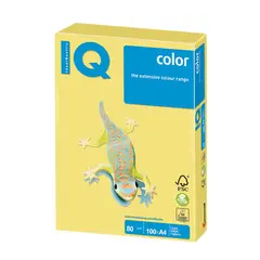 Бумага IQ color, А4, 80 г/м2, 100 л., умеренно-интенсив (тренд), лимонно-желтая, ZG34, фото 1