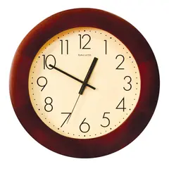 Часы настенные САЛЮТ ДС-2ББ28-012.2, круг, бежевые, деревянная рамка, 31х31х4,5 см, фото 1