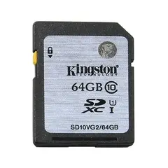 Карта памяти SDXC, 64 GB, KINGSTON, UHS-I U1, 45 Мб/сек. (class 10), SD10VG2/64GB, фото 1