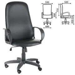 Кресло офисное &quot;Фаворит&quot;, СН 279, высокая спинка, с подлокотниками, кожзаменитель, черное, фото 1