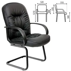 Кресло для приемных и переговорных &quot;Лидер&quot;, CH-416, кожзаменитель, черное, фото 1