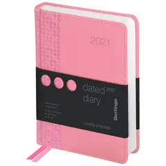 Ежедневник датированный 2021г., А6, 184л., кожзам, Berlingo &quot;Vivella Prestige&quot;, розовый, фото 1